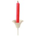 Mécsestartó virág alakú tüskével, krémszínű, 11 cm, 4 darab | Floristik24.hu