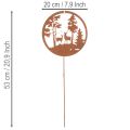Kerti karó, rozsdaszínű, kerek, szarvas sziluett, erdei dekoráció, 53cm, 2 darab | Floristik24.hu