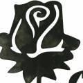 Floristik24 Fém rózsa ezüstszürke, fehér mosott fém 20cm × 11,5cm 8db