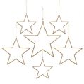 Floristik24 Csillaggarnitúra akasztható arany, csillám 17-32cm