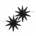 Floristik24 Felakasztható karácsonyi dekorációs csillagok fekete Ø7,5cm 8db