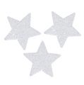 Floristik24 Csillagok fehér 6,5cm csillámmal 36db