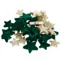 Floristik24 Csillagpermet zöld és arany keveréke Karácsony 4cm/5cm 40db