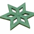 Floristik24 Szórványos fa csillag zöld keverék 4cm 72db