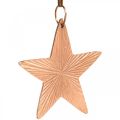 Floristik24 Csillag medál, karácsonyi dekoráció, fém dekoráció réz színű 9,5 × 9,5 cm 3db