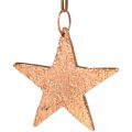 Floristik24 Akasztható réz csillag, karácsonyfadísz, fém medálok 8 × 9cm 2db