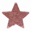 Floristik24 Csillag csillogó szórással díszítéssel 6,5cm rózsaszín 36db