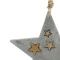 Floristik24 Betonra akasztható karácsonyi csillagok szürke-arany 11,5cm 3db