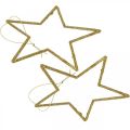 Floristik24 Karácsonyi dekoráció csillag medál arany glitter 12cm 12db