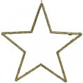 Floristik24 Karácsonyi dekoráció csillag medál arany glitter 17,5cm 9db