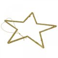 Floristik24 Karácsonyi dekoráció csillag medál arany glitter 17,5cm 9db
