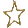 Floristik24 Karácsonyi dekoráció csillag medál arany glitter 7,5cm 40db