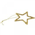 Floristik24 Karácsonyi dekoráció csillag medál arany glitter 7,5cm 40db
