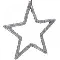 Floristik24 Karácsonyi dekoráció csillag medál ezüst csillogás 7,5cm 40db