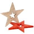 Floristik24 Karácsonyi csillagok szórni piros, natúr 4cm 72db