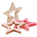 Floristik24 Deco csillag fa szórni rózsaszín, rózsaszín, natúr 2cm 144db
