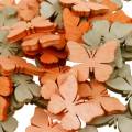 Floristik24 Szórvány dekoráció pillangó fa pillangók nyári dekoráció narancs, sárgabarack, barna 144 db