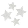Floristik24 Szórt dekorációs csillagok fehér csillámmal 4-5cm 40p