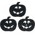 Floristik24 Scatter dekoráció Halloween sütőtök dekoráció 4cm fekete, csillogó 72db