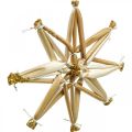 Floristik24 Straw Stars Glitter Gold szett karácsonyi díszek Ø8cm 24db