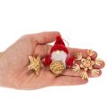 Szalma dísz szett karácsonyfadíszek figurák és csillagok 6cm 30db | Floristik24.hu
