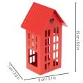 Fém mécsestartó, piros, tálcával, 35 cm, 1 szett | Floristik24.hu
