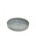Floristik24 Dekoratív tányér, fém díszítés, gyertyatartó kerek ezüst/arany Ø12,5cm H2cm