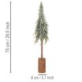 Műfenyő, jeges, díszfa fa talapzaton téli és karácsonyi dekorációhoz, 75cm | Floristik24.hu