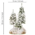 Hóval borított fenyőfák, mű téli táj karácsonyi faluba és asztaldísznek, 29 cm | Floristik24.hu