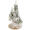 Hóval borított fenyőfák, mű téli táj karácsonyi faluba és asztaldísznek, 29 cm | Floristik24.hu