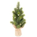 Floristik24 Műfenyő jutazsákban, kis asztaldísz, mini karácsonyfa, 38cm