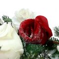 Floristik24 Fenyőfüzér rózsákkal behavazott 180cm