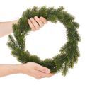 Műfenyő zöld koszorú ajtódísznek, 35cm | Floristik24.hu