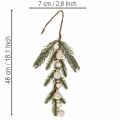 Műfenyőág fehér mini karácsonyfadíszekkel, 46 cm, 2 darab | Floristik24.hu