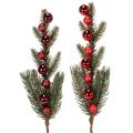 Floristik24 Műfenyőág karácsonyfadíszekkel, 48 cm, 2 darab