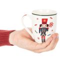 Karácsonyi bögre diótörő és cukorpálca motívummal, 10 cm, 2 darab | Floristik24.hu