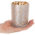 Üveg mécsestartó leopárdmintával, 12 cm | Floristik24.hu