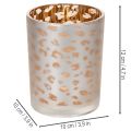 Üveg mécsestartó leopárdmintával, 12 cm | Floristik24.hu