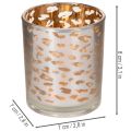 Üveg mécsestartó leopárdmintával, kétszínű, 8 cm | Floristik24.hu