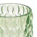 Floristik24 Tealámpa üveg zöld lámpás színezett üveg Ø9,5cm H9cm 2db