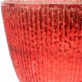 Floristik24 Gyertyaüveg lámpás piros üveg deko váza Ø21cm H21,5cm