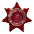 Floristik24 Gyertyatartó piros csillag alakú üveggel Ø10cm H10,5cm 2db