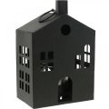 Floristik24 Tealámpa tartó ház fekete fém, világítóház Ø4,4cm H18cm