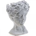 Floristik24 Növényfej betonültető női fej fehér mosott H34cm