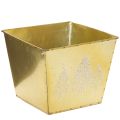 Floristik24 Fém virágtartó csillogó fenyő motívummal, 18 cm