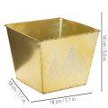 Fém virágtartó csillogó fenyő motívummal, 18 cm | Floristik24.hu