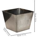 Négyzet alakú fém virágcserép fenyő motívummal, 18 cm | Floristik24.hu