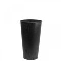 Floristik24 Asztali váza Váza Fekete műanyag antracit Ø15cm H24cm