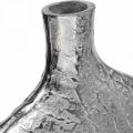 Dekoratív váza fém kalapált virágváza ezüst 33x8x36cm