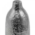 Dekoratív váza fém kalapált virágváza ezüst Ø9,5cm H32cm